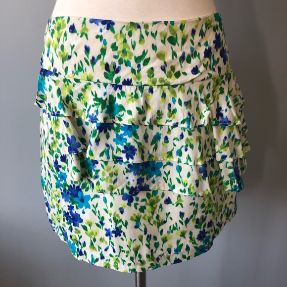FOREVER 21 Mini Skirt Blue/Green Sz L - Picture 4 of 12